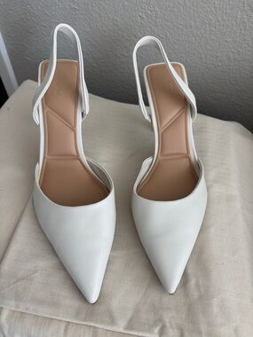 ALDO Women's White Pointed Slingback Pumps- SIZE 8.5 but fits a Size 9.5